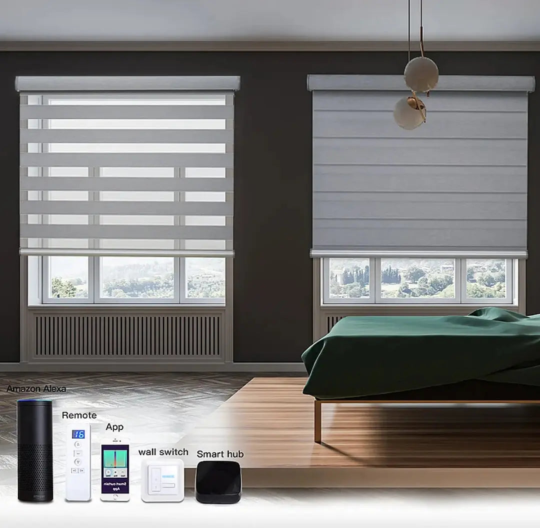 Grey Blackout Zebra Blinds Installed