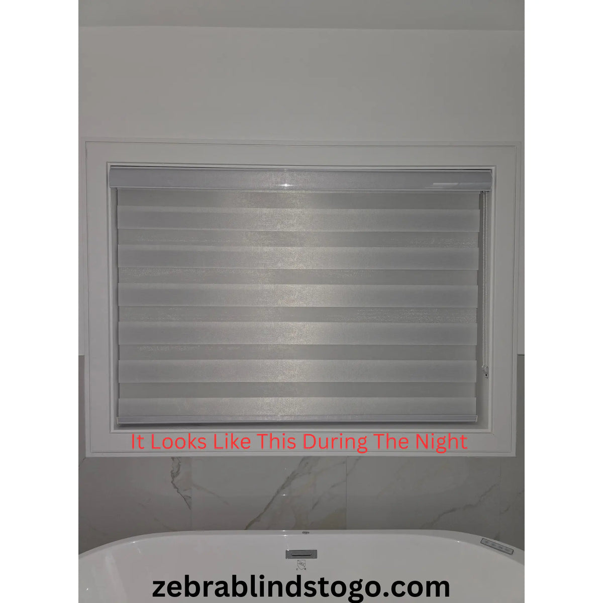 White Zebra Blinds Silver Glow